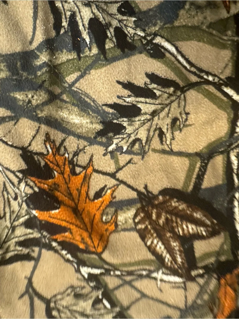 Fruit of the Loom‎ Tan Camo Sweatpants with Orange Leaf Print